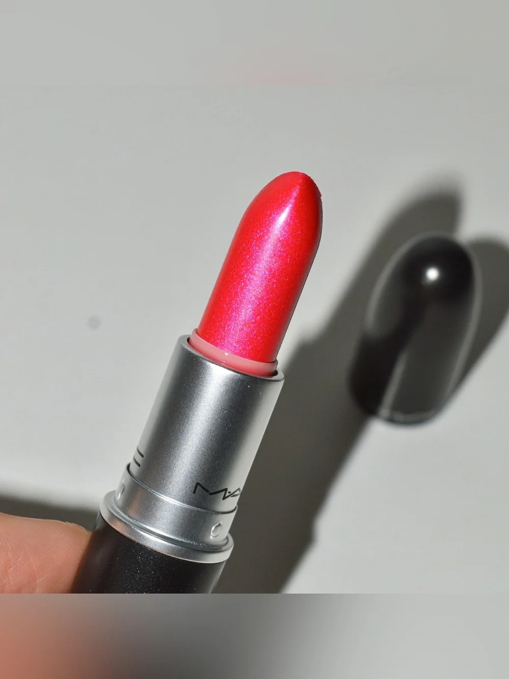 MAC Cosmetics Lipstick *PINK, YOU THINK?* Discontinued Violet Shimmer Neon Pink